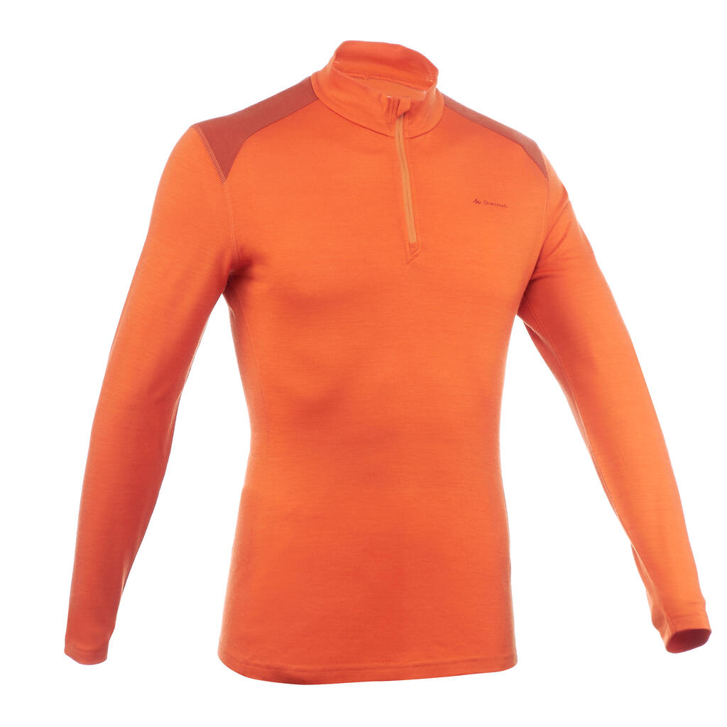 Merinoshirt Langarm Reißverschluss Techwool 190 Herren orange