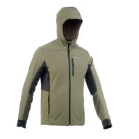 Куртка TREK 500 WINDWARM чоловіча для гірського трекінгу, з софтшелу - Хакі