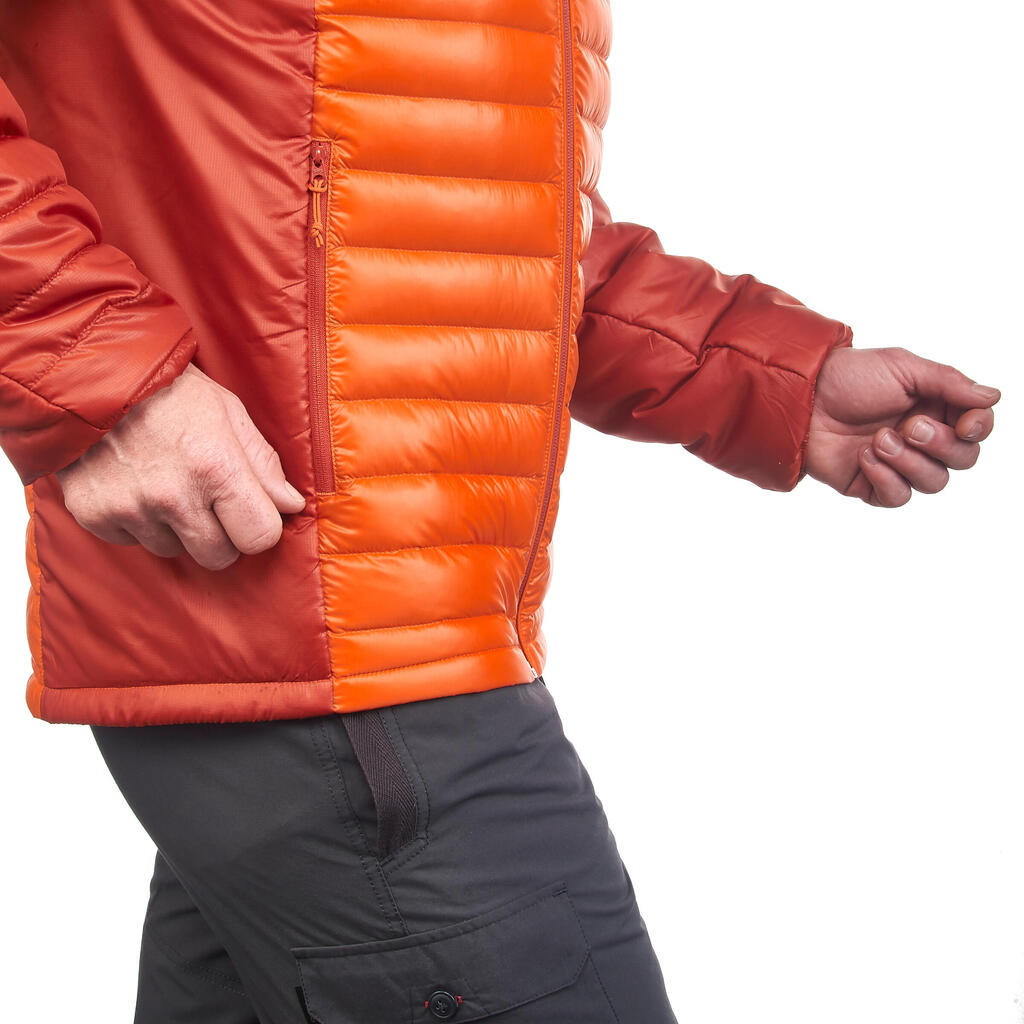 Moška jakna za treking iz puha X-Light – oranžna
