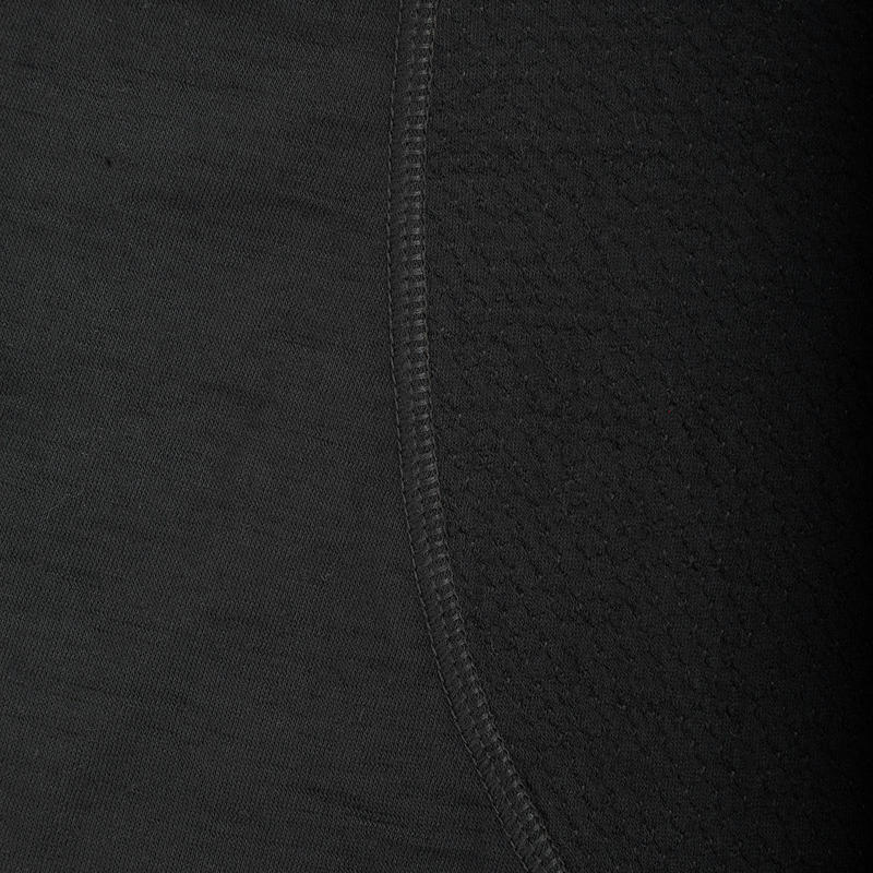 กางเกงรัดรูปผู้ชายสำหรับการเทรคกิ้งบนภูเขารุ่น TECHWOOL 190 (สีดำ)