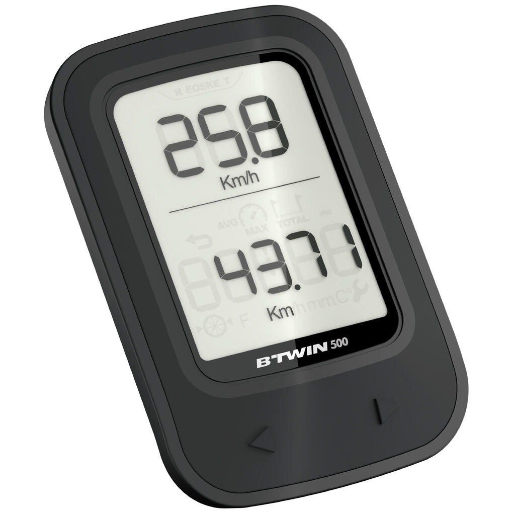 Cyklistický tachometer Van Rysel 500 bezdrôtový čierny