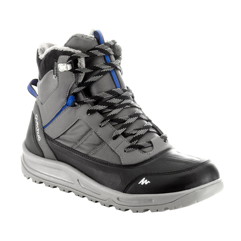 Chaussures de randonnée neige homme SH120 chaudes mi-hauteur grises. Chaussures de randonnée neige homme SH120 chaudes mi-hauteur grises.