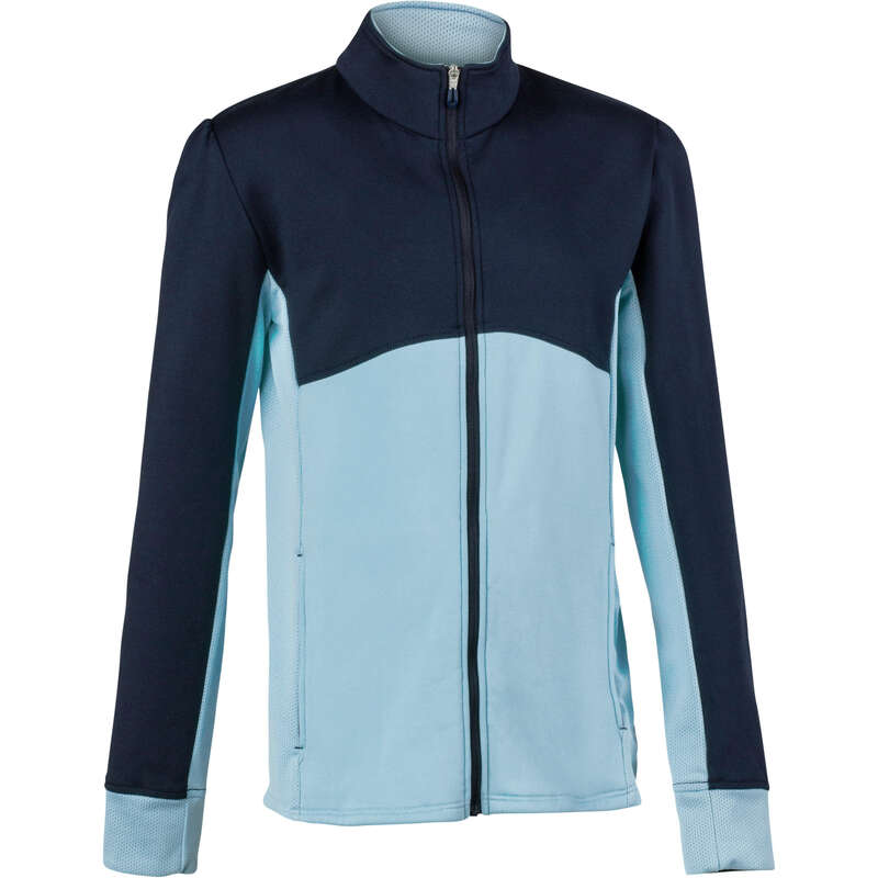 DOMYOS 560 Girls' Gym Jacket Navy Blue Decathlon
