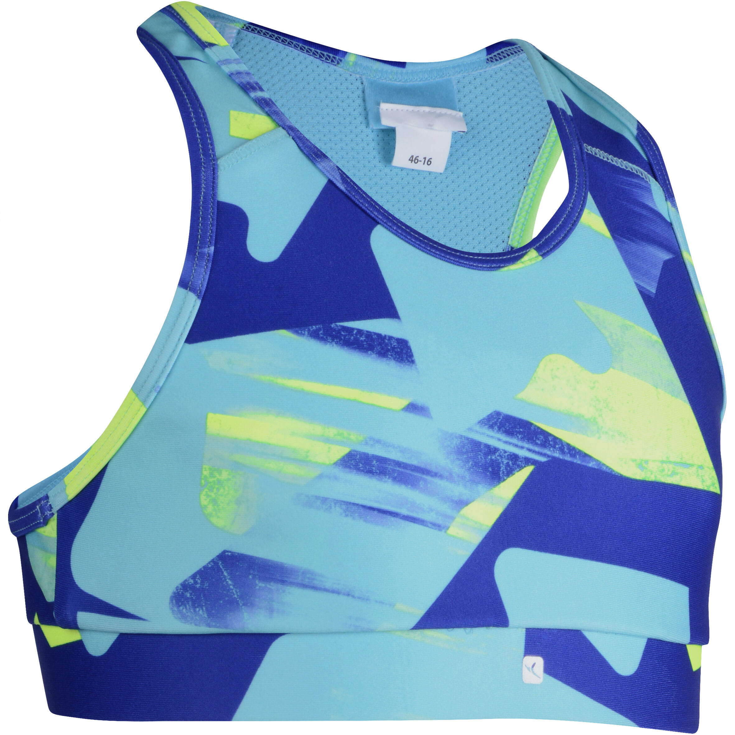 

Energy Girls' Gym Crop Top - Blue Print -  By DOMYOS | Decathlon