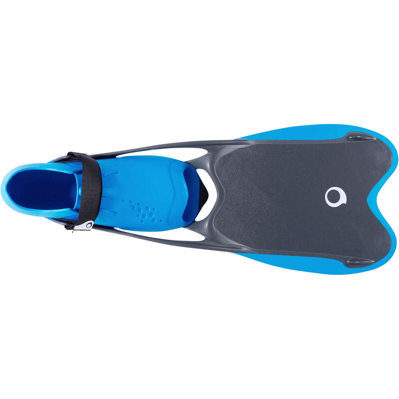 Kit de snorkeling PMT palmes masque tuba R'gomoove adulte gris bleu