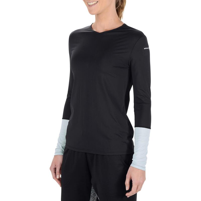 Essential Women's Tennis T-Shirt - Black/Grey