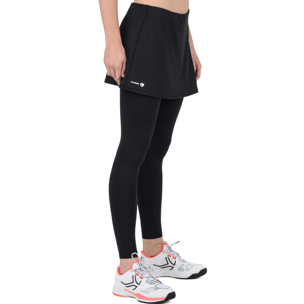 Tennisrock  500 warm Damen schwarz