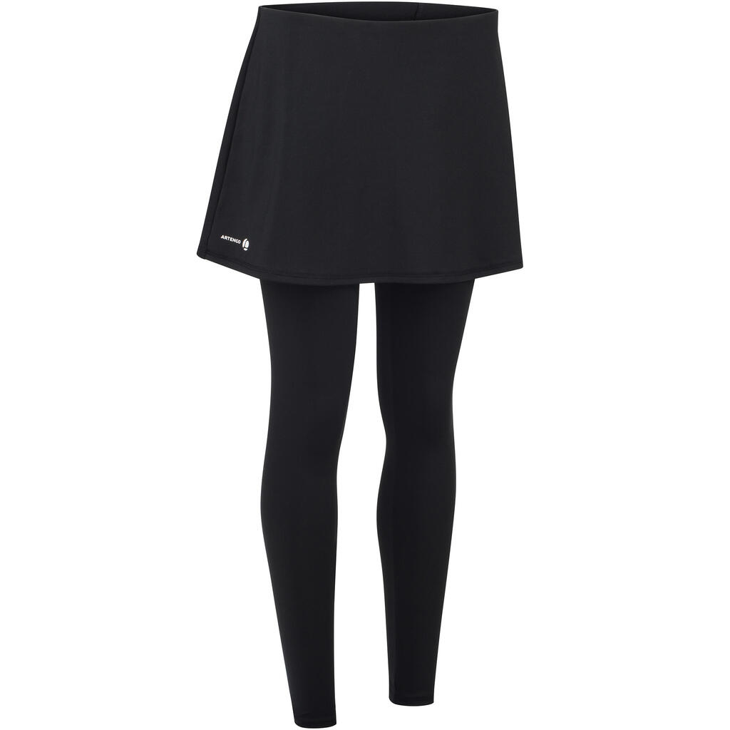 Tennisrock  500 warm Damen schwarz