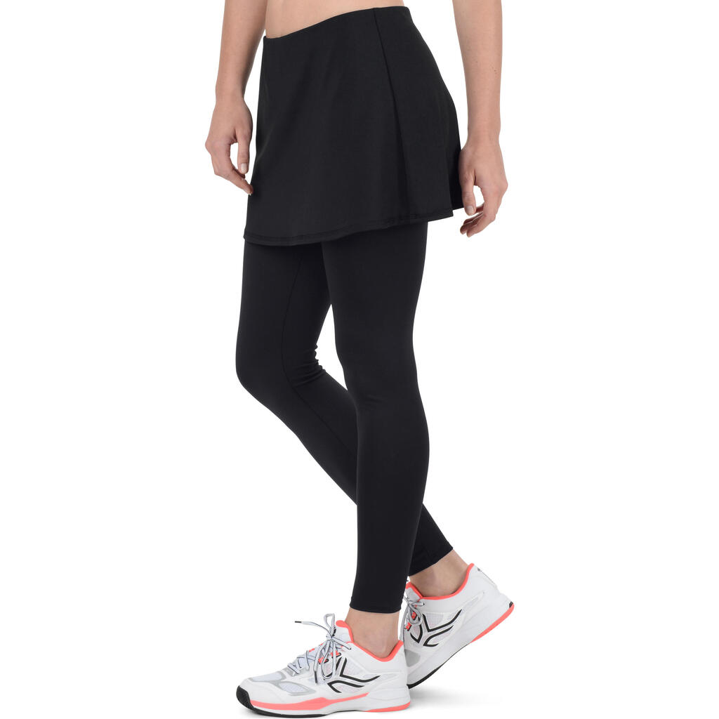 Tennisrock  500 warm Damen schwarz