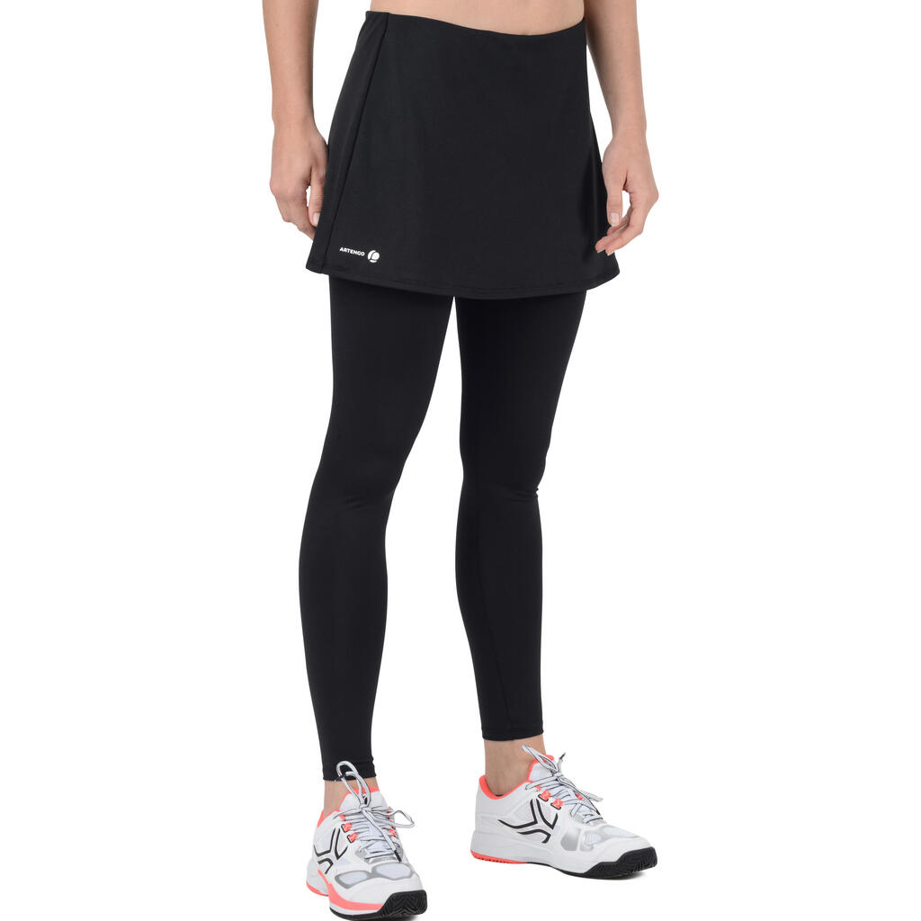 Tennisrock  500 warm Damen schwarz