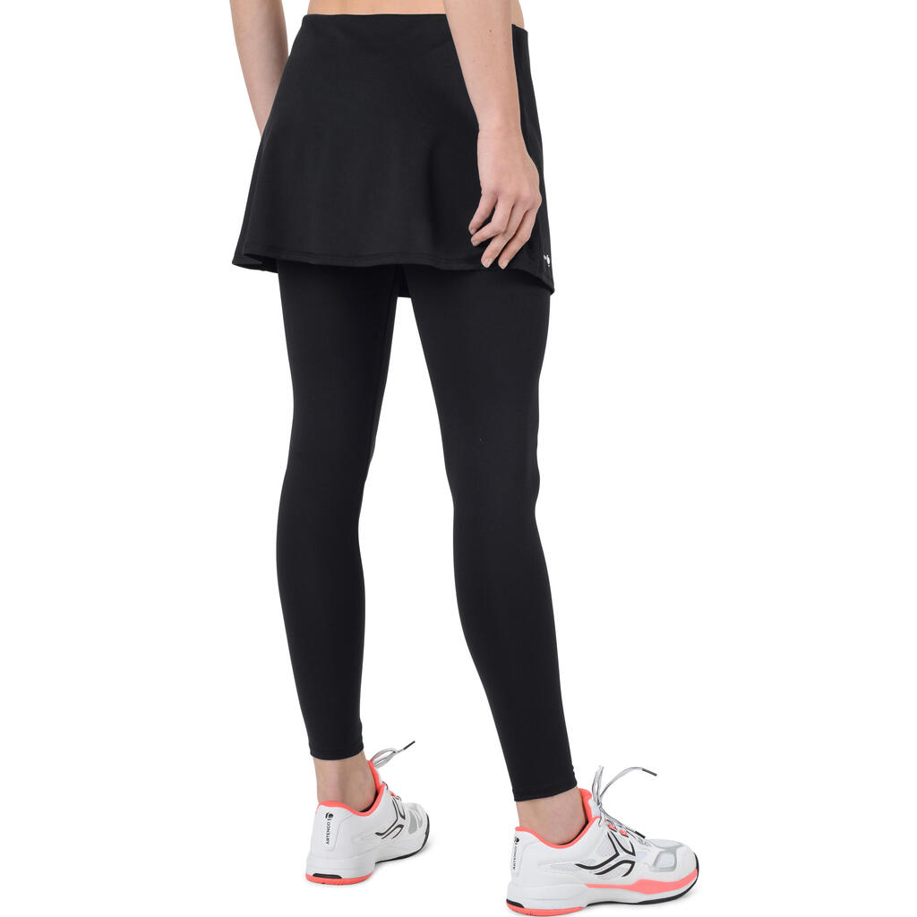 Tennisrock  500 warm Damen schwarz