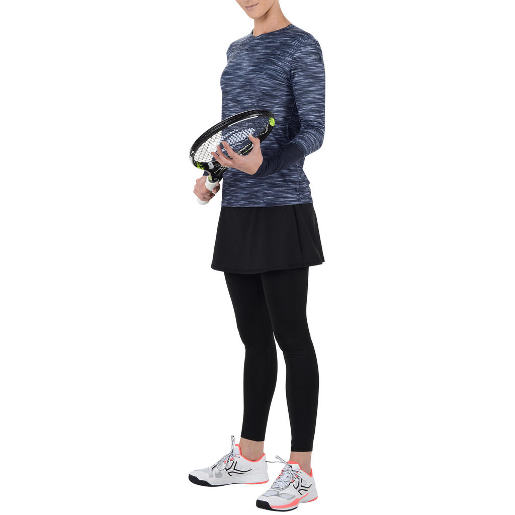 Tennisrock  500 warm Damen schwarz