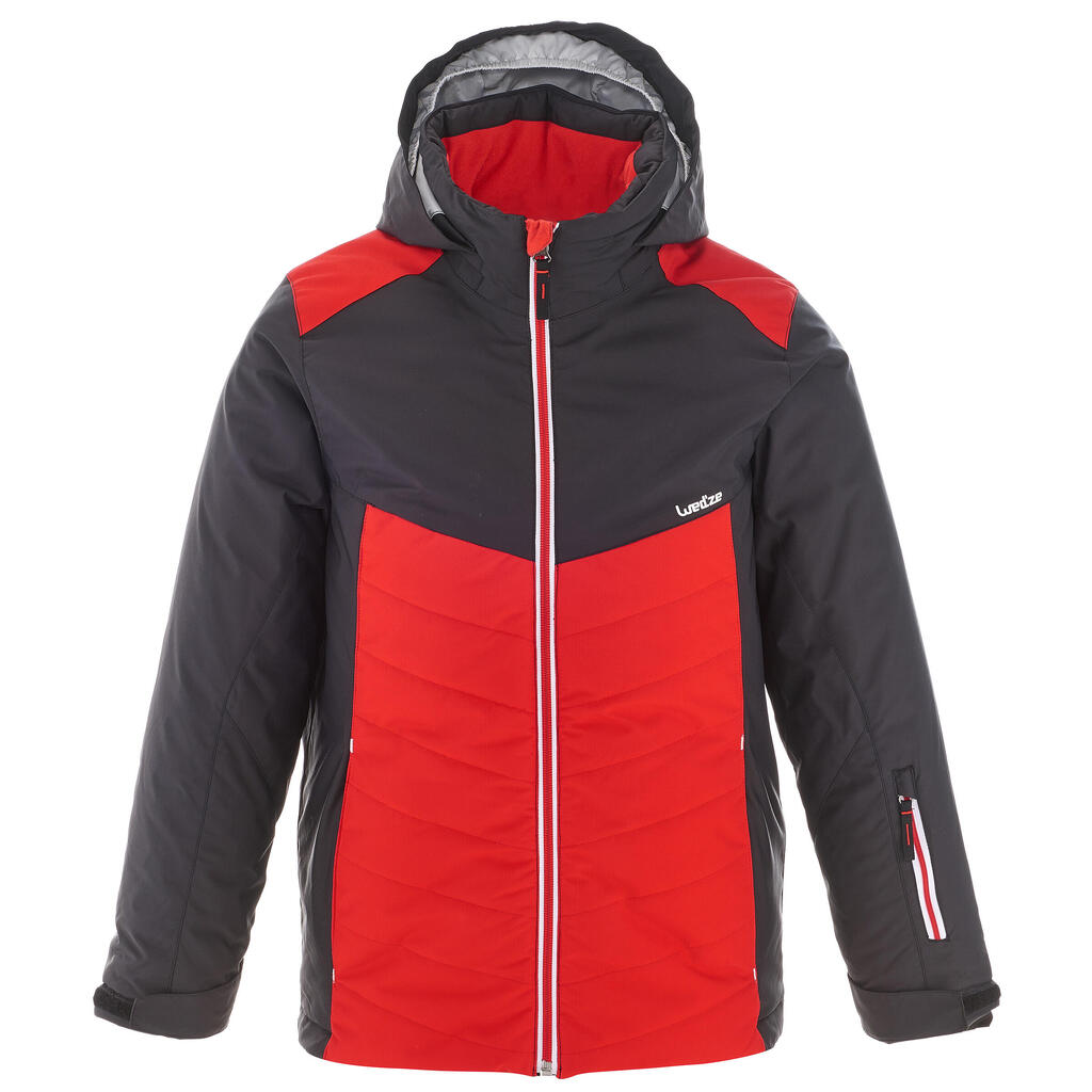 Skijacke 300 Kinder schwarz/rot