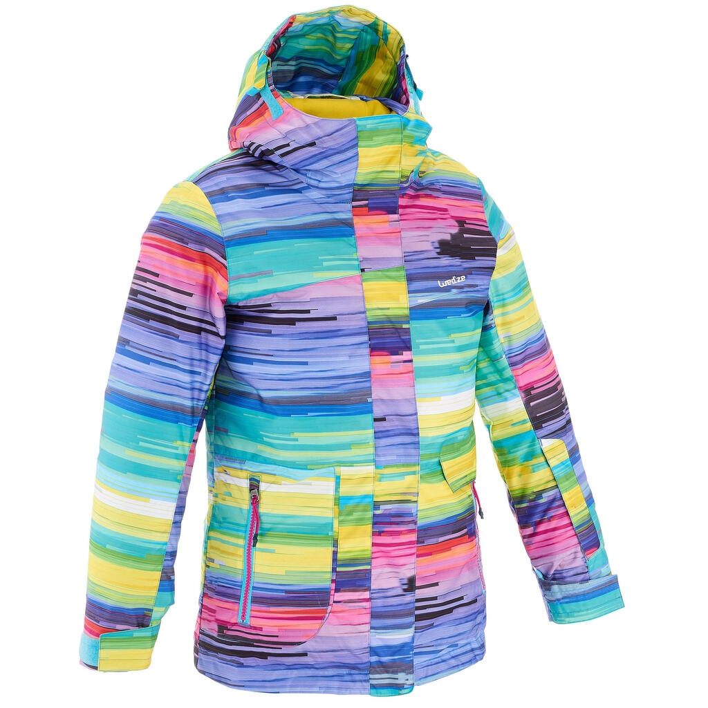 Snowboardjacke Skijacke SNB 500 Mädchen blau und türkis