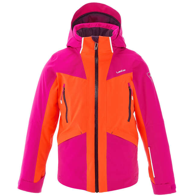 WEDZE GIRLS' 700 FLUO ORANGE PINK SKI JACKET | Decathlon