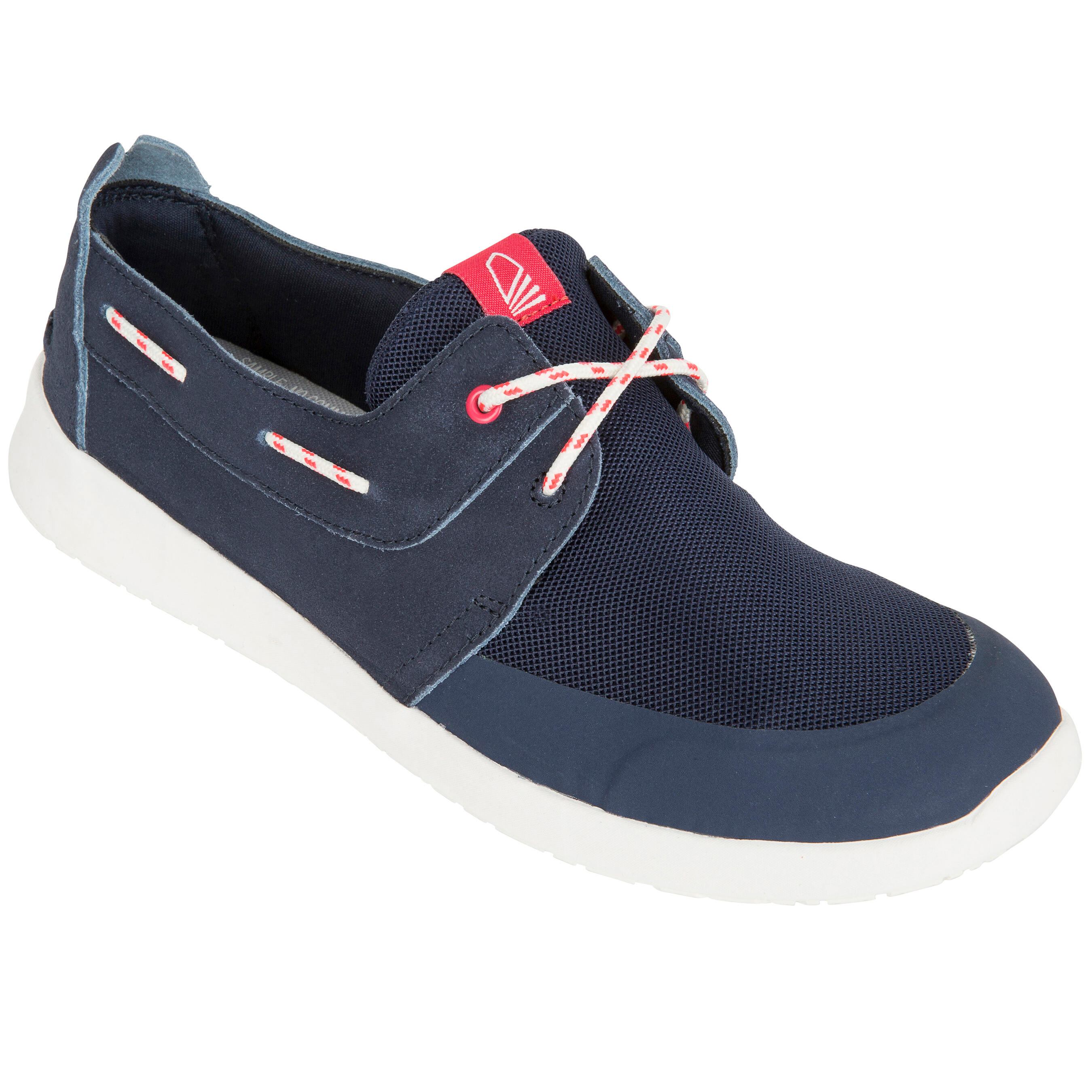 TRIBORD Cruise 100 Women's Leather Boat Shoes Dark Blue