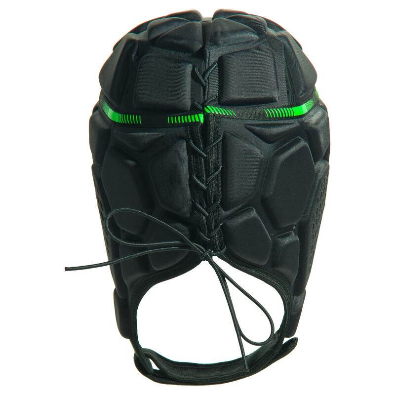 Casque rugby R500 gris foncé vert