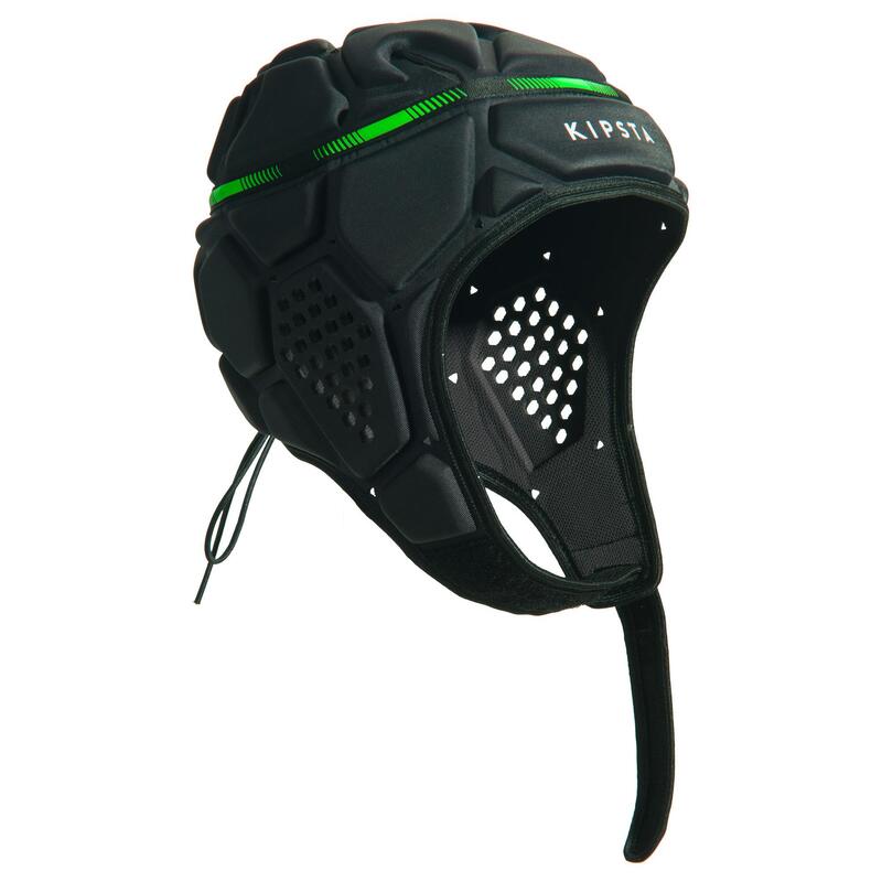 Casque rugby R500 gris foncé vert