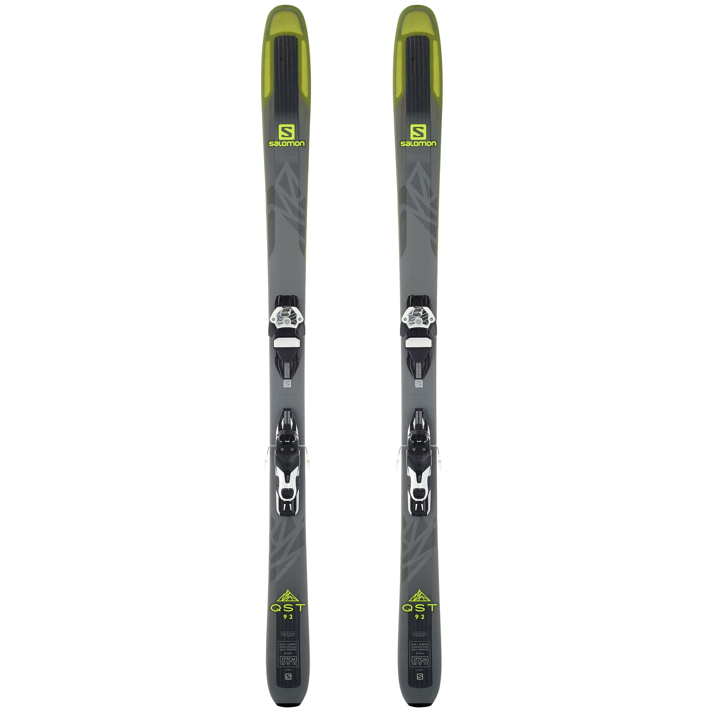 QST 92 YELLOW FREERIDE SKIS 1/7