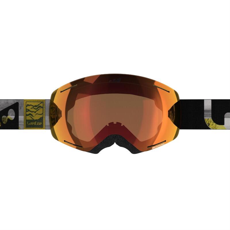 MASQUE DE SKI ET DE SNOWBOARD ENFANT ET ADULTE G 520 BEAU TEMPS JAUNE