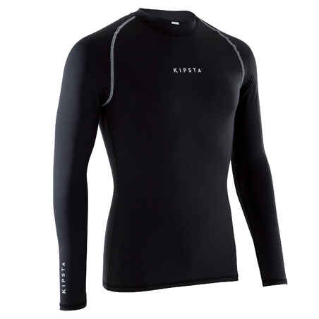 Adult Long-Sleeved Football Base Layer Top Keepdry 100 - Black