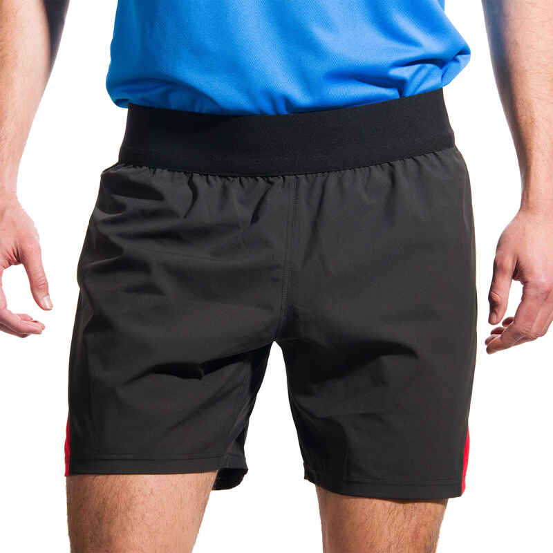 Men's Rugby Shorts R500 Black/Red Decathlon