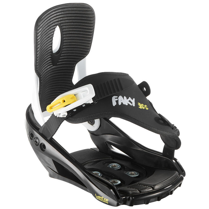 Legături Snowboard Faky 300 Negru-Galben-Alb Copii