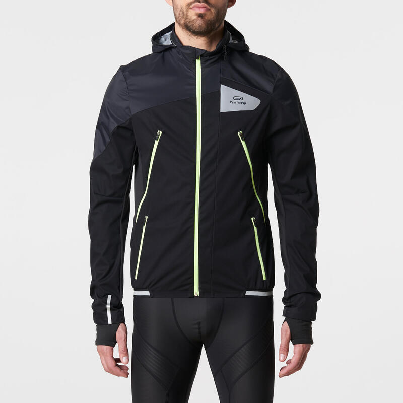 Chaqueta Running Kalenji Kiprun Evolutive Hombre Negro Cremallera Con Capucha