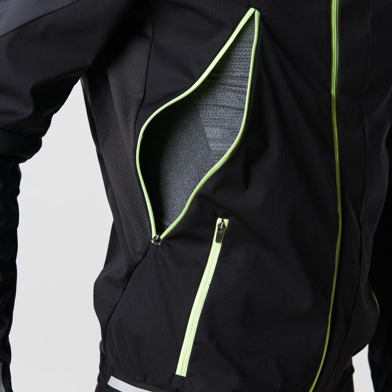 Chaqueta Running Kalenji Kiprun Evolutive Hombre Negro Cremallera Con Capucha