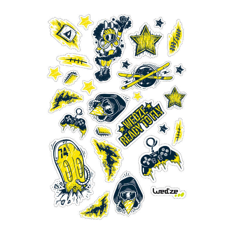 Ski and Snowboard Helmet Stickers Blue/Yellow. Decathlon