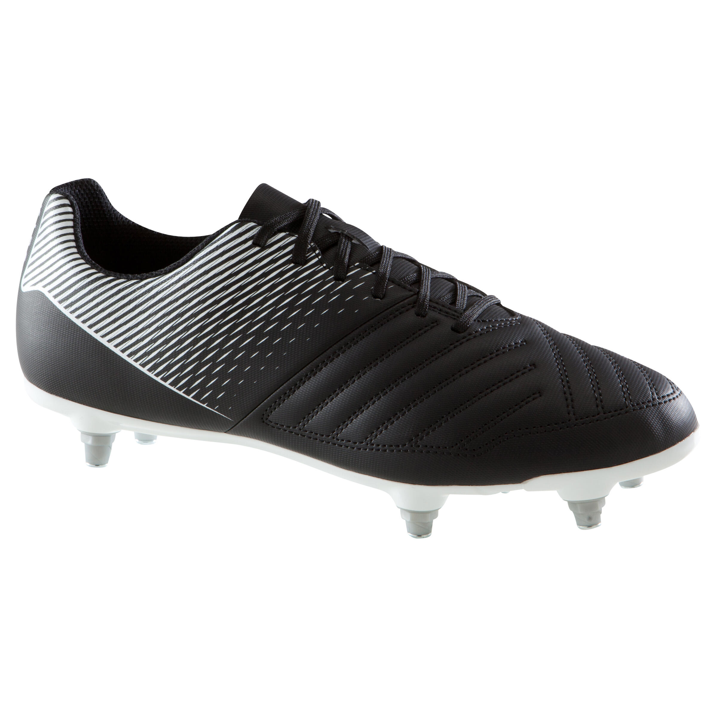 black and white soccer shoes
