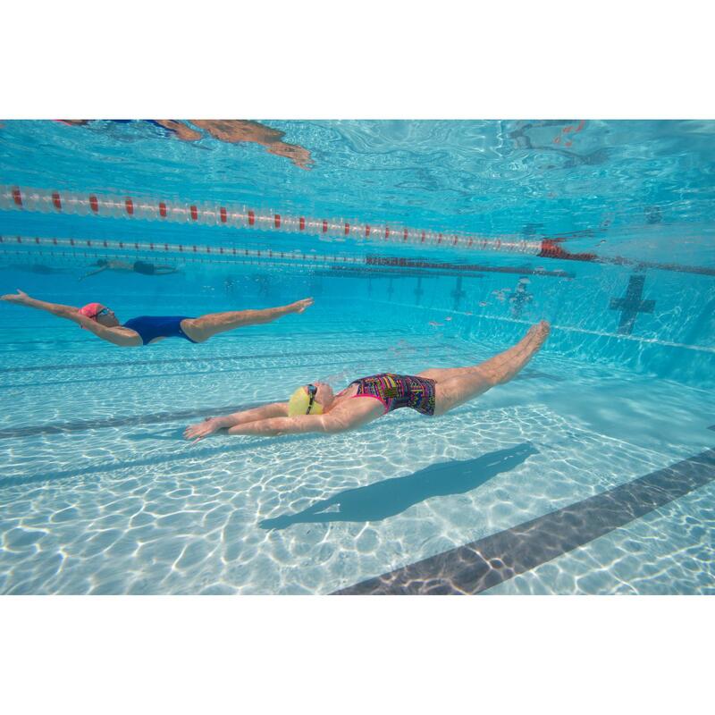 Maillot de bain natation une pièce femme résistant au chlore Kamiye bleu