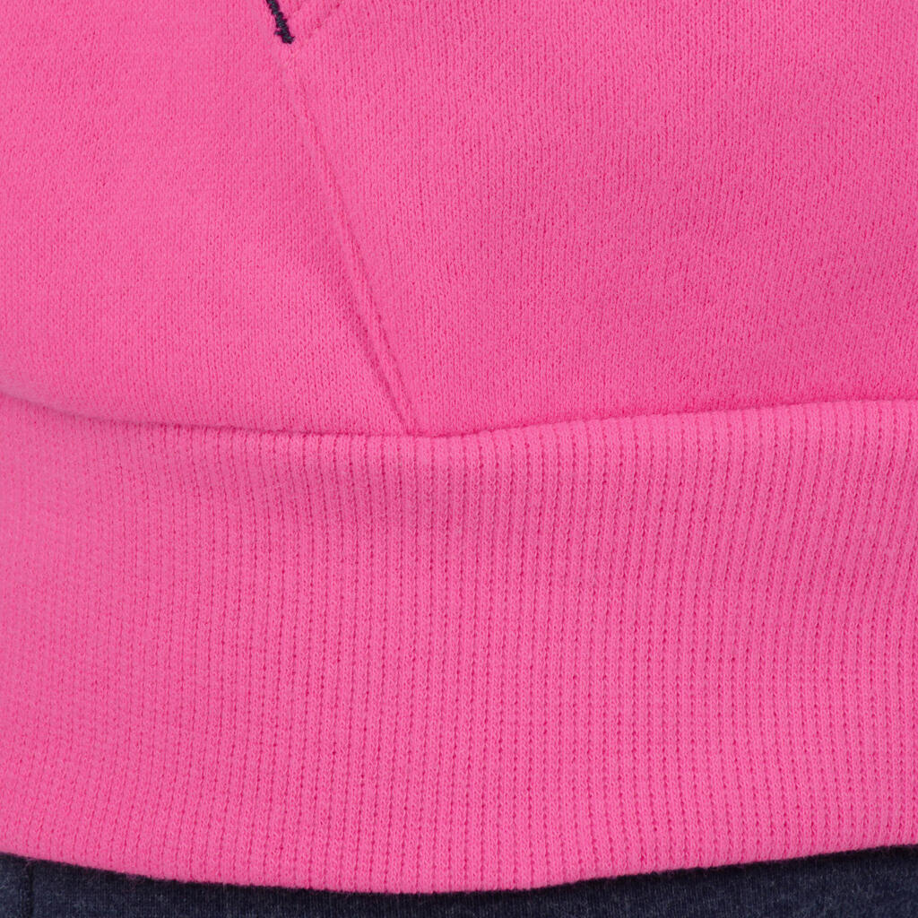 500 Girls' Hooded Gym Jacket - Pink Print