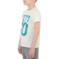 Boys' Gym Short-Sleeved T-Shirt - White Print