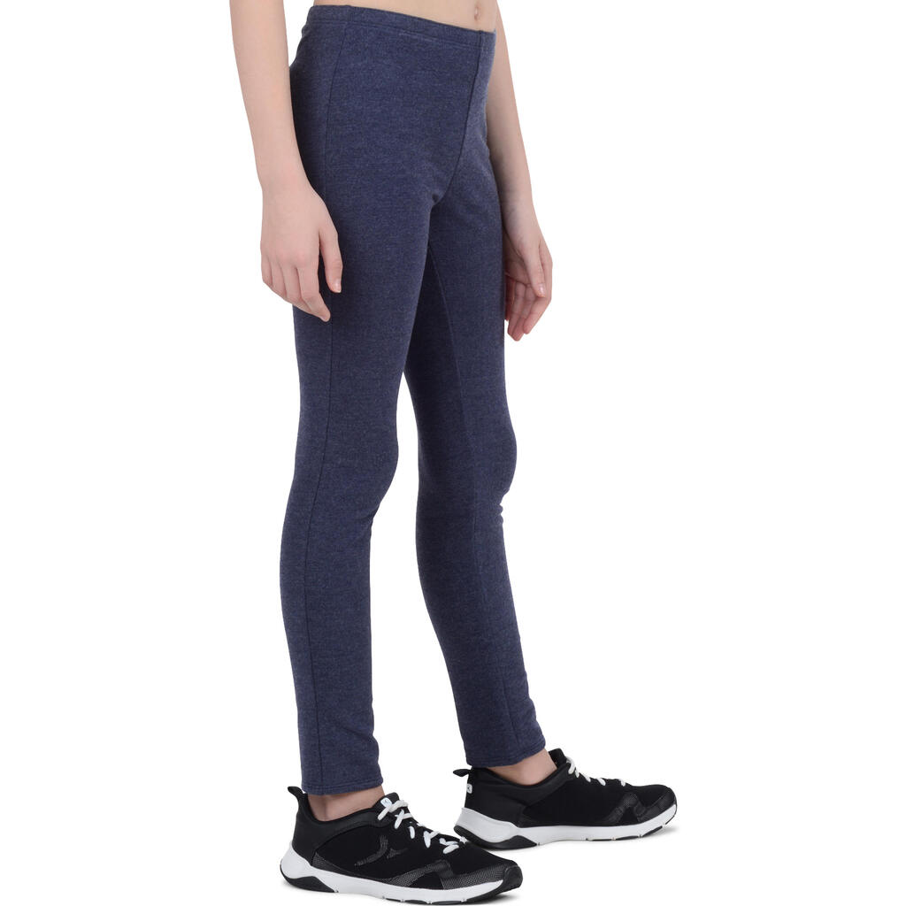 100 Girls' Warm Gym Leggings - Blue