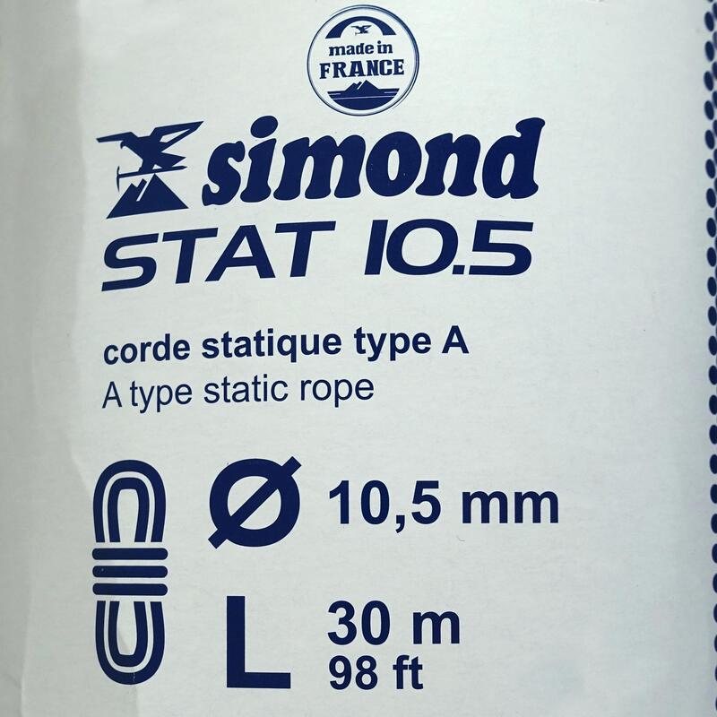Corde Semi-Statique 10,5 mm x 30 m - STAT 10,5 Blanche