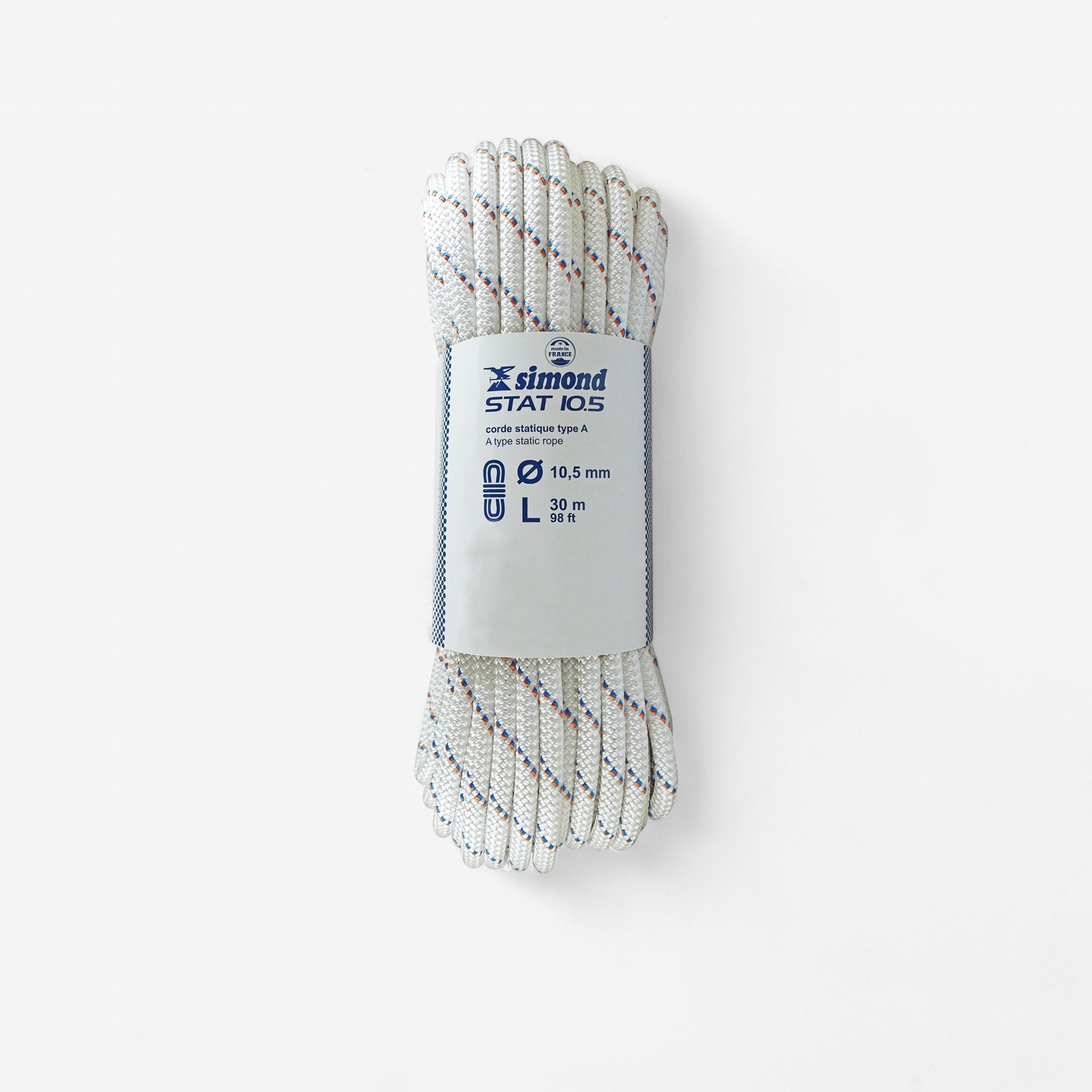 Corde D'escalade Statique 10 Mm X 10 M - Nylon, 2 Mousquetons Inclus, Pour Travaux Hauteur, Rappel, Camping - 4