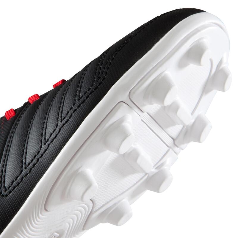 Botas de Fútbol Kipsta Agility 100 FG niños negro rojo