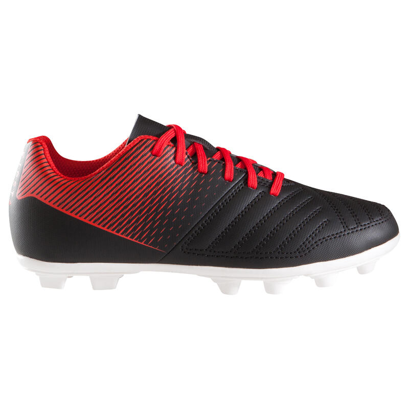 Botas de Fútbol Kipsta Agility 100 FG niños negro rojo