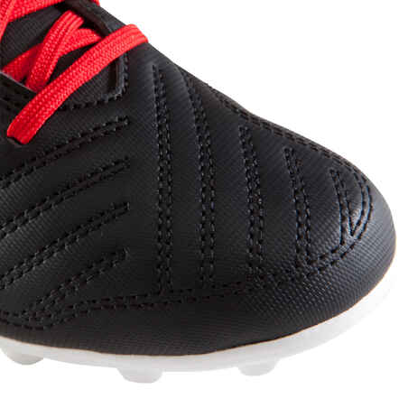 حذاء طويل Agility 100  لكرة القدم بالملاعب الجافة، للأطفال -  لون أسود/ أبيض