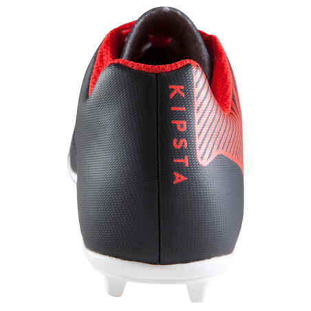 حذاء طويل Agility 100  لكرة القدم بالملاعب الجافة، للأطفال -  لون أسود/ أبيض