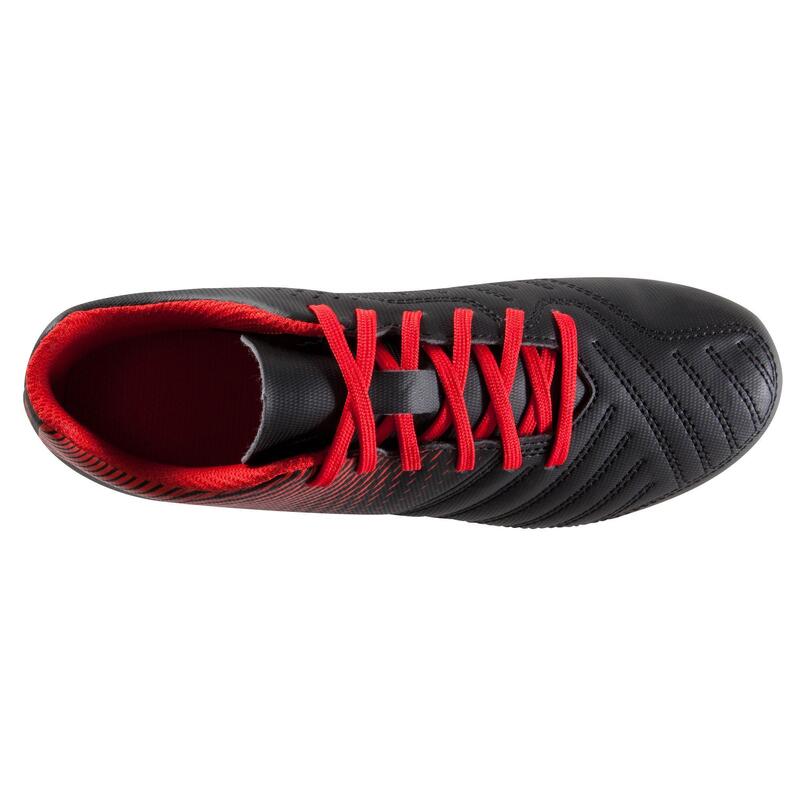 Botas de Fútbol Kipsta Agility 100 FG niños negro rojo