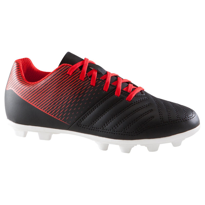 Botas de Fútbol Kipsta Agility 100 FG niños negro rojo