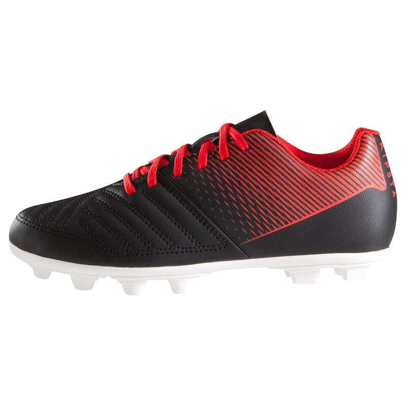 Botas de Fútbol Kipsta Agility 100 FG niños negro rojo