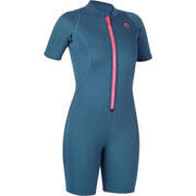 Shorty de snorkel 2 mm 100 mujer gris rosa