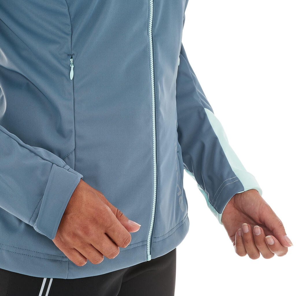 Skijacke Langlauf winddicht Damen grau