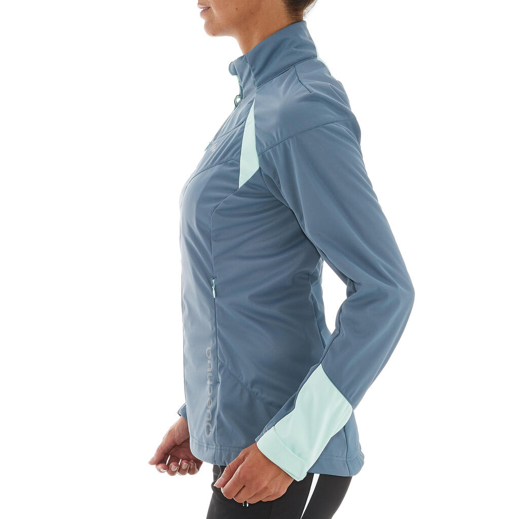 Skijacke Langlauf winddicht Damen grau