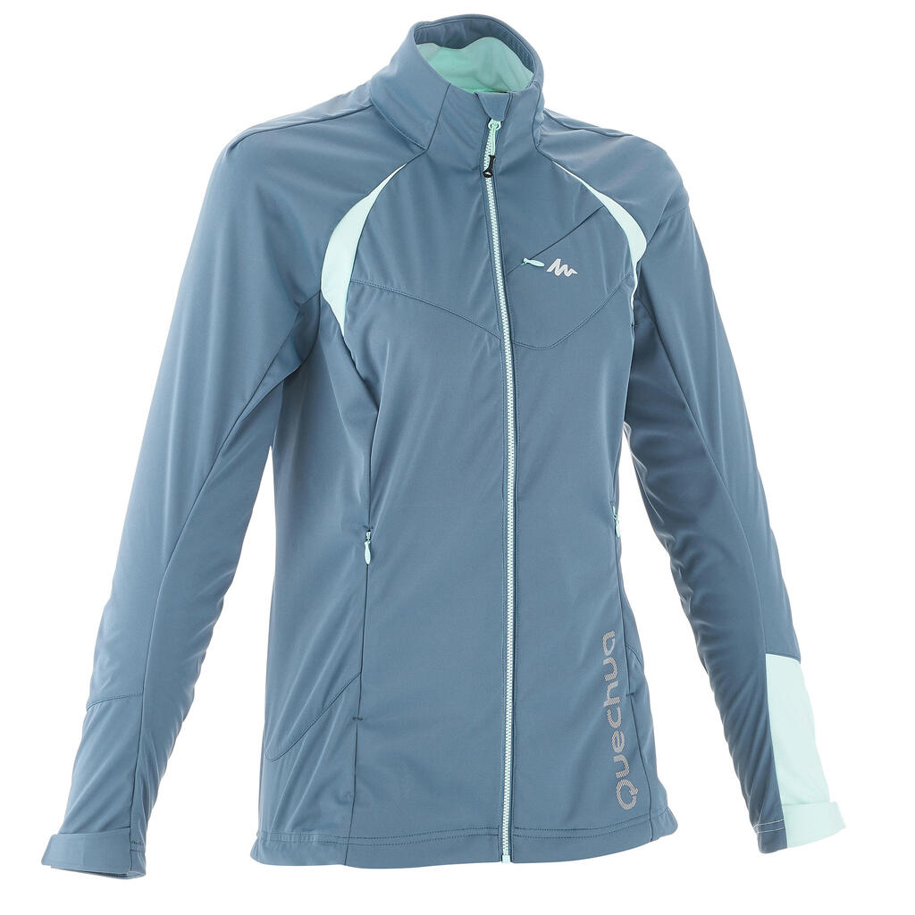 Skijacke Langlauf winddicht Damen grau