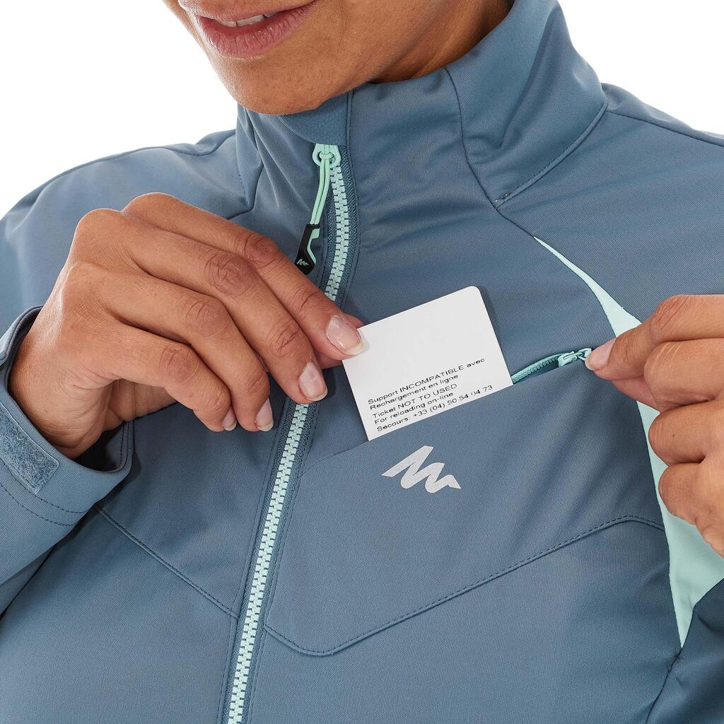 Skijacke Langlauf winddicht Damen grau