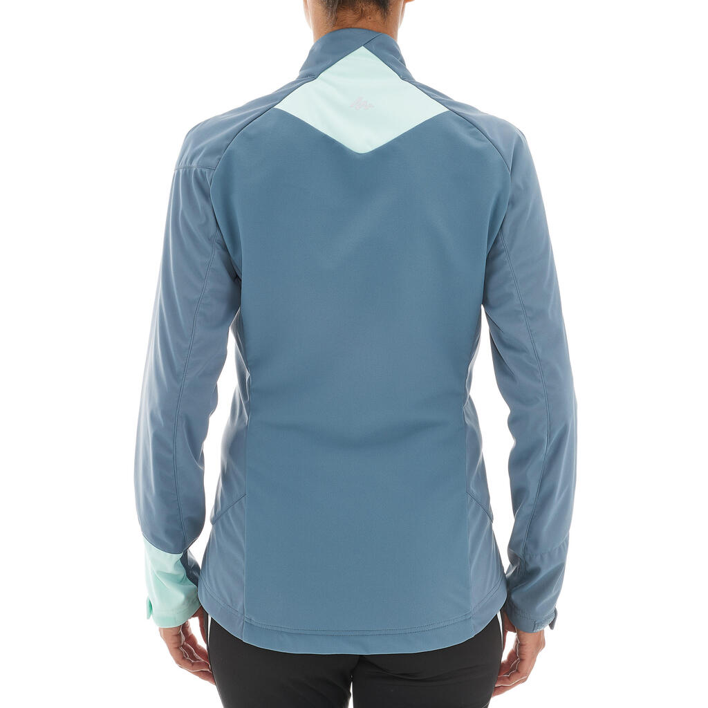 Skijacke Langlauf winddicht Damen grau